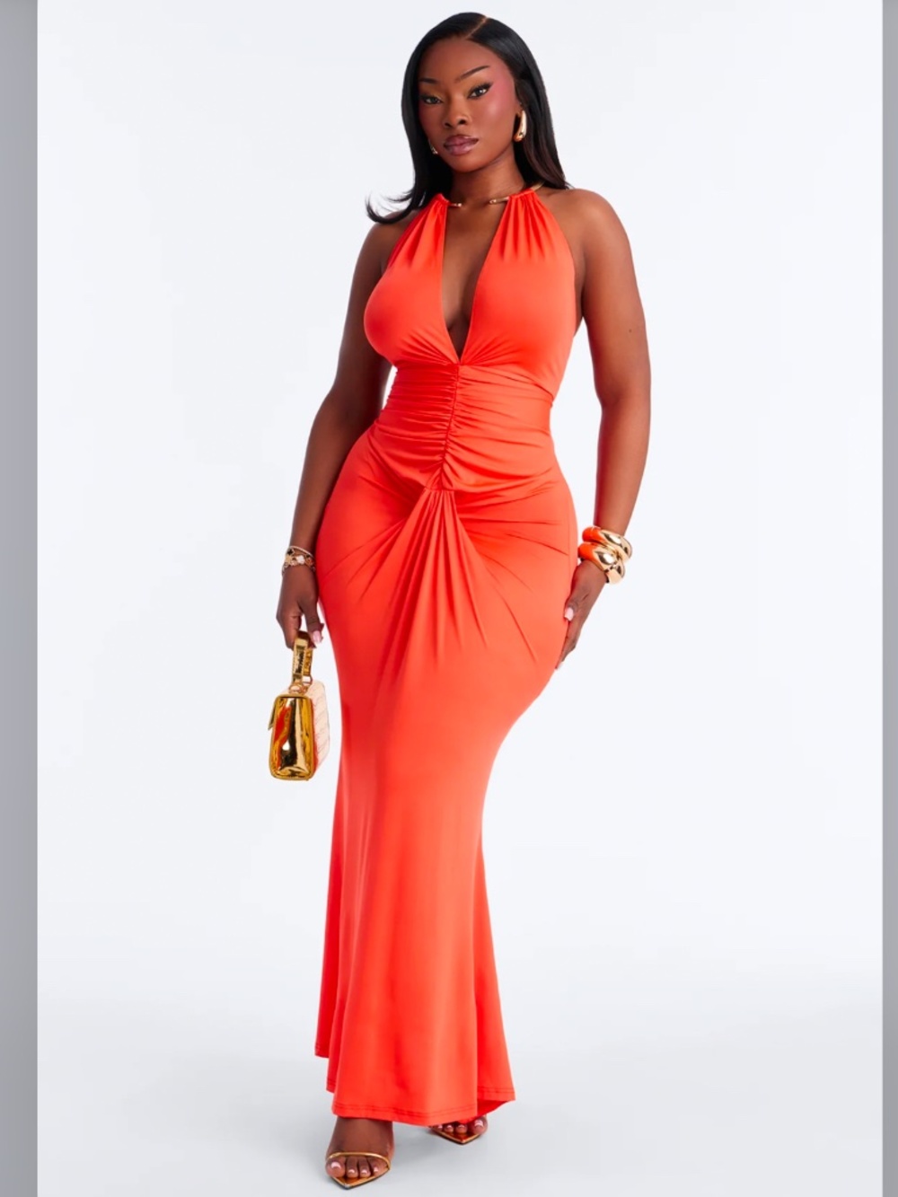 Cancun Vibing Deep V Maxi Dress
